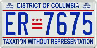DC license plate ER7675