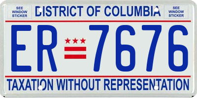 DC license plate ER7676