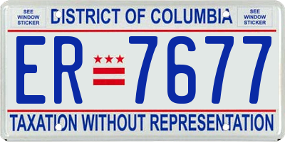 DC license plate ER7677