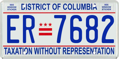 DC license plate ER7682
