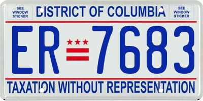 DC license plate ER7683
