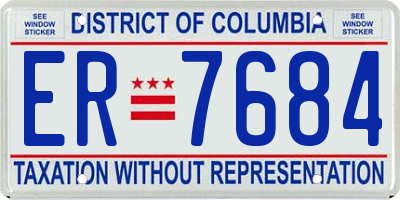 DC license plate ER7684