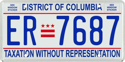 DC license plate ER7687