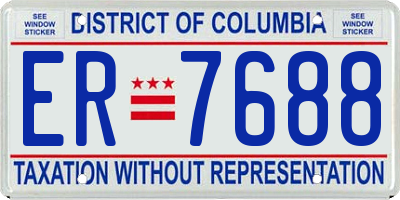 DC license plate ER7688