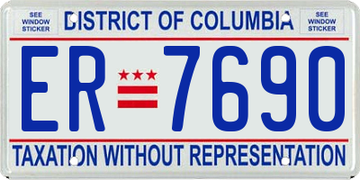 DC license plate ER7690