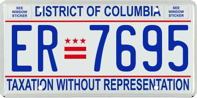 DC license plate ER7695
