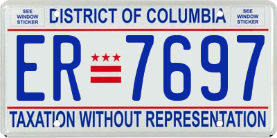DC license plate ER7697