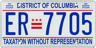 DC license plate ER7705