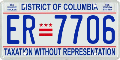 DC license plate ER7706