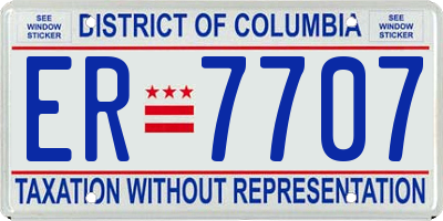 DC license plate ER7707