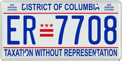 DC license plate ER7708
