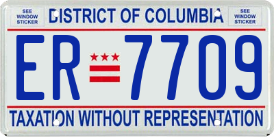 DC license plate ER7709