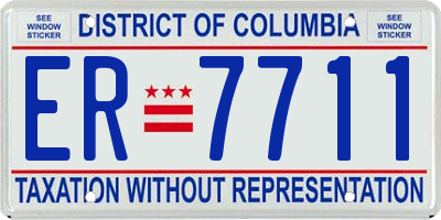 DC license plate ER7711