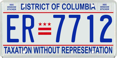 DC license plate ER7712