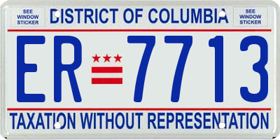 DC license plate ER7713
