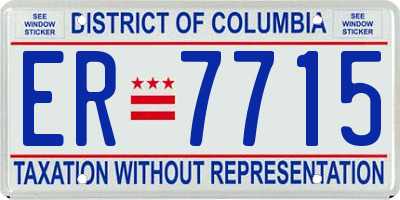 DC license plate ER7715
