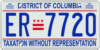 DC license plate ER7720