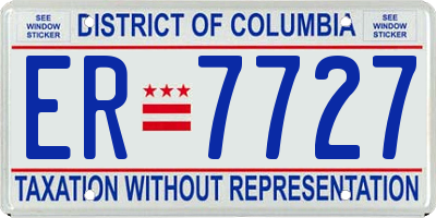 DC license plate ER7727