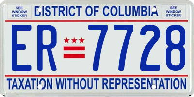 DC license plate ER7728