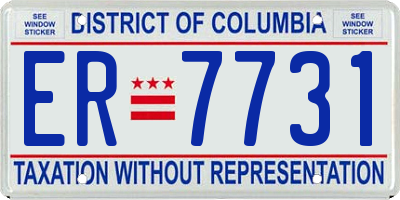DC license plate ER7731