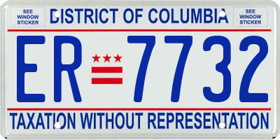 DC license plate ER7732
