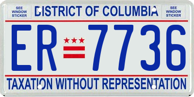 DC license plate ER7736