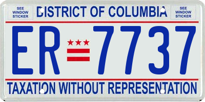 DC license plate ER7737