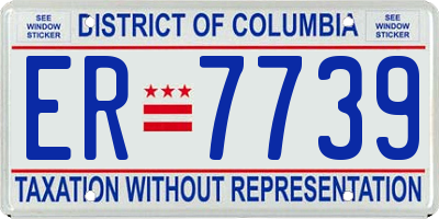 DC license plate ER7739
