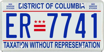 DC license plate ER7741