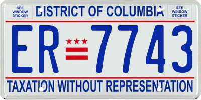 DC license plate ER7743