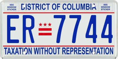 DC license plate ER7744