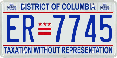 DC license plate ER7745