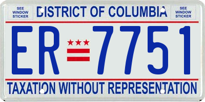 DC license plate ER7751