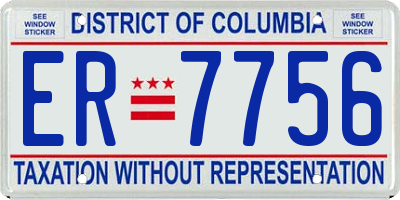 DC license plate ER7756