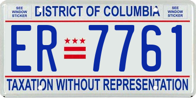 DC license plate ER7761