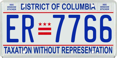 DC license plate ER7766