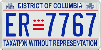 DC license plate ER7767