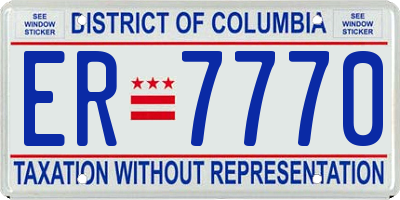 DC license plate ER7770