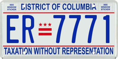 DC license plate ER7771