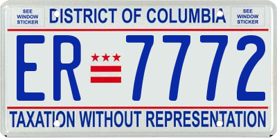 DC license plate ER7772