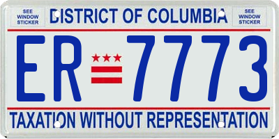 DC license plate ER7773