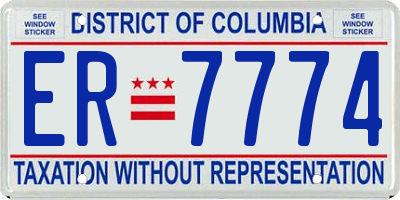 DC license plate ER7774