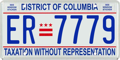 DC license plate ER7779