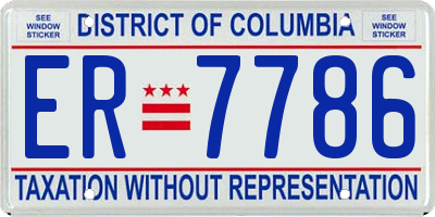 DC license plate ER7786