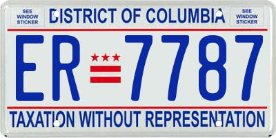 DC license plate ER7787