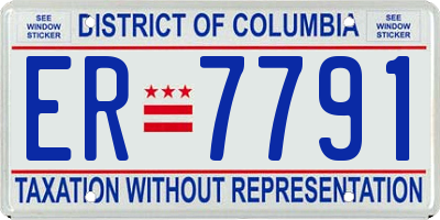 DC license plate ER7791