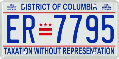 DC license plate ER7795