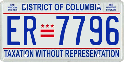 DC license plate ER7796