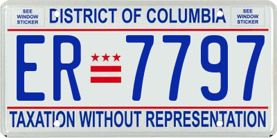 DC license plate ER7797