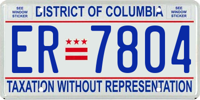 DC license plate ER7804